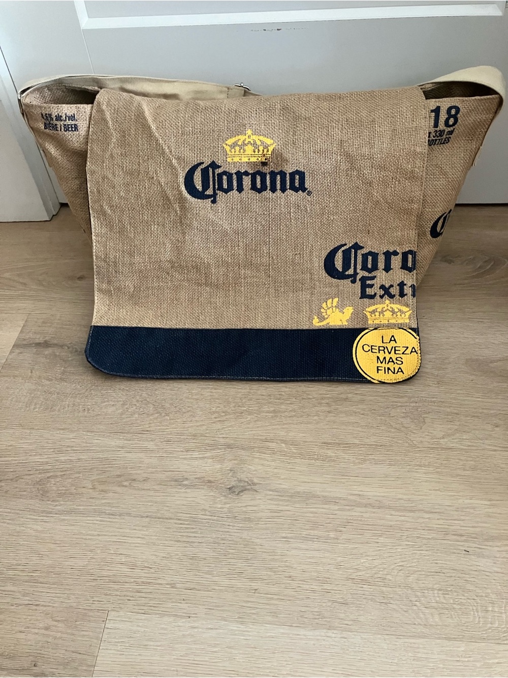 Corona Tan Burlap Beach Bag